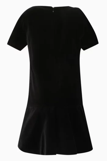 Bow Logo Dress in Velvet