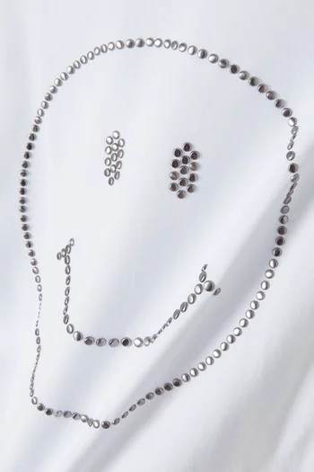 Studded Smiley T-shirt in Cotton