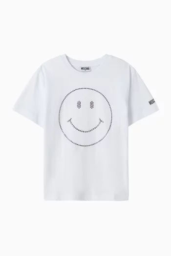 Studded Smiley T-shirt in Cotton