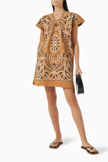 قفطان قصير بنقشة باندانا مزيج قطن