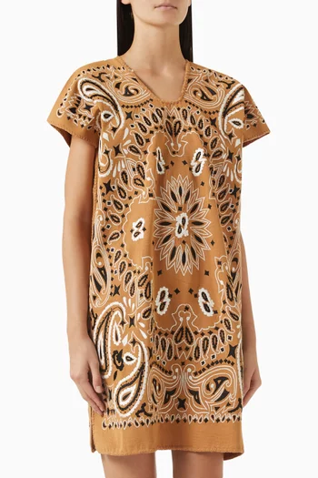 قفطان قصير بنقشة باندانا مزيج قطن