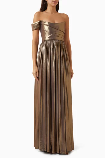 فستان سهرة كينيدي بأكتاف مكشوفة