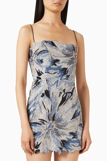 فستان ميرا قصير مطرز بالترتر