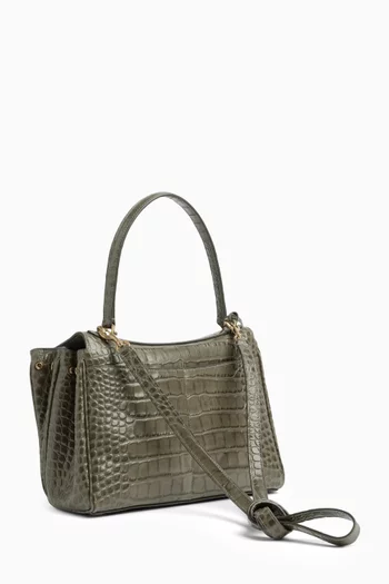 Small Rodeo Handbag in Croc-embossed Leather