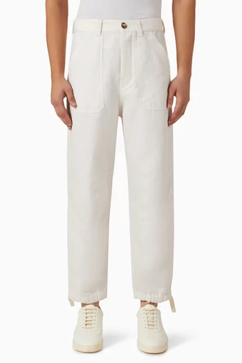 Drill Trousers in Linen Blend