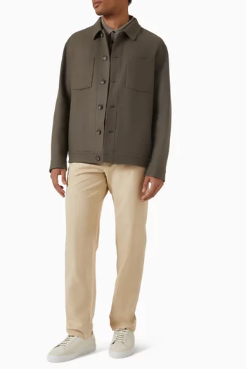 جاكيت مزيج صوف إيطالي بدرجات ألوان مدمجة