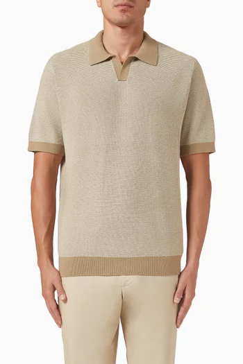 سترة بياقة جوني مزيج وقطن