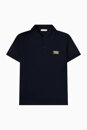 Logo-patch Polo Shirt in Cotton-piqué