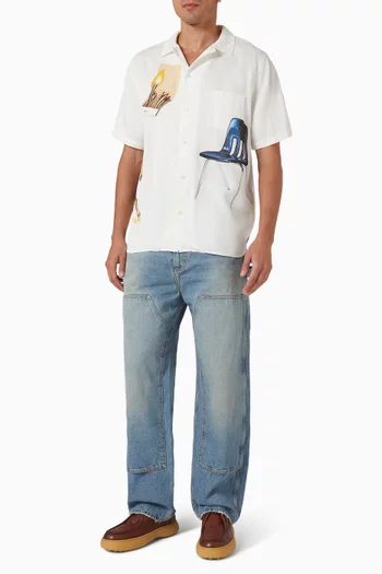 Double Knee Work Pants in Denim