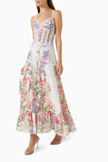 Poppy Floral Guipure Top in Cotton Blend