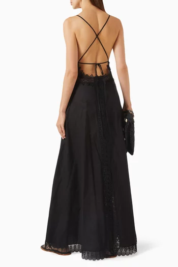 Cindy Open-back Dress in Cotton Blend