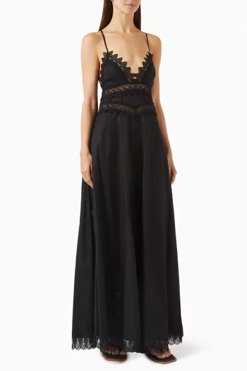 Cindy Open-back Dress in Cotton Blend