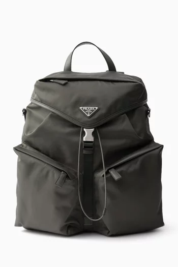 Backpack in Re-Nylon & Leather