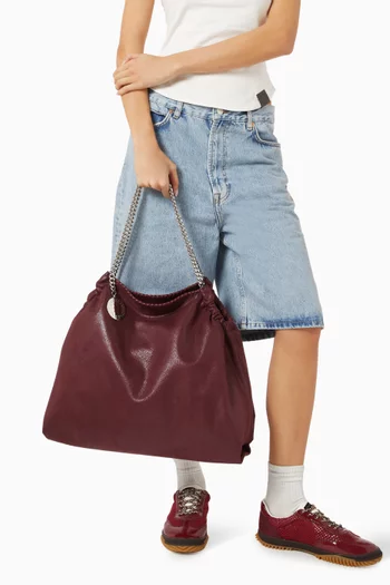 Falabella Drawstring Tote Bag in Shaggy Deer
