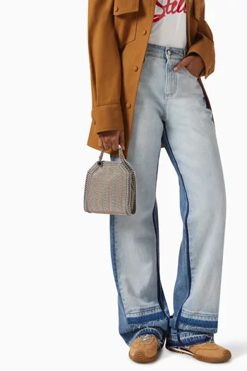Limited-Edition Falabella Metallic Tiny Tote Bag in Shaggy Deer