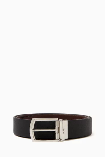 Reversible Belt in Saffiano Leather