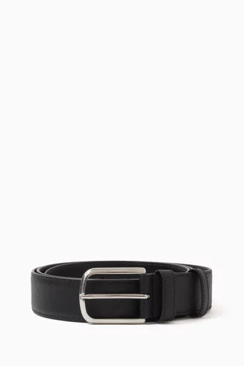 Buckle Belt in Saffiano Leather
