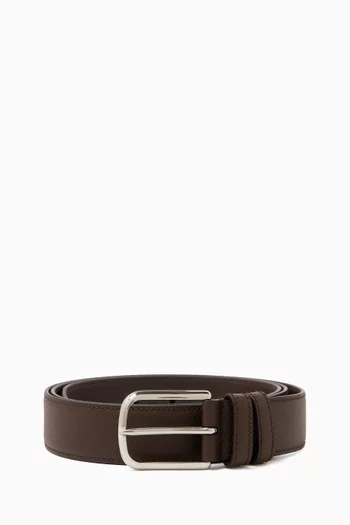 Buckle Belt in Saffiano Leather