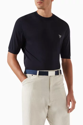 Logo-buckle Belt in Cotton