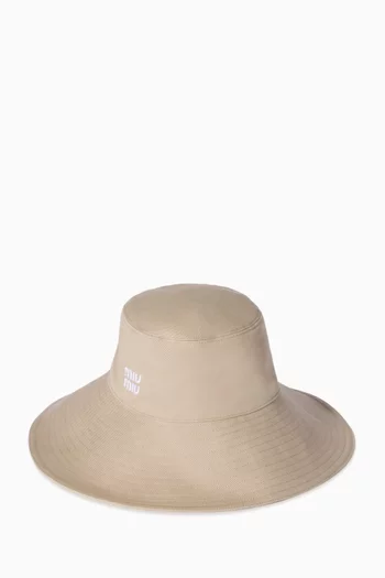 Logo-embroidered Hat in Cotton-denim