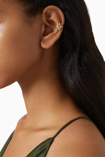 Selene Diamond & Peridot Single Ear Cuff in 18kt Yellow Gold