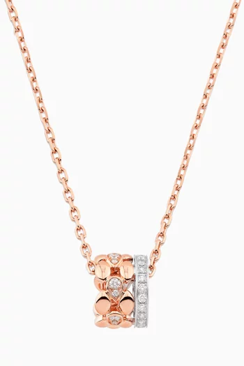 Dualité Two-tone Pendant Necklace in 18kt Rose Gold & White Gold