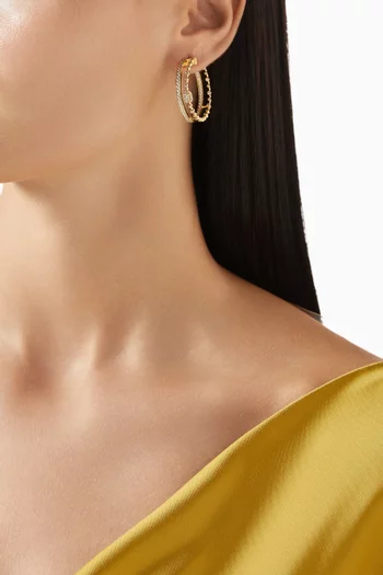 Trilogie Forever Diamond Hoop Earrings in 18kt Gold