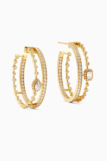 Trilogie Forever Diamond Hoop Earrings in 18kt Gold