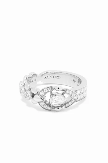 Dualité Iconic Diamond Ring in 18kt White Gold