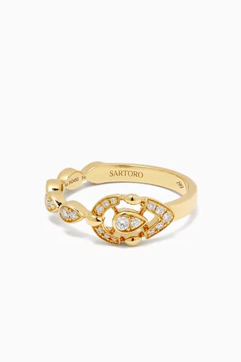 Dualité Signature Diamond Small Ring in 18kt Gold