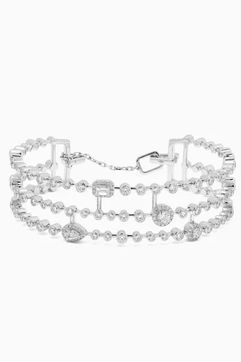 Trilogie Iconic Bangle in 18kt White Gold