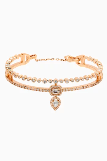 Trilogie Essence Diamond Bangle in 18kt Rose Gold