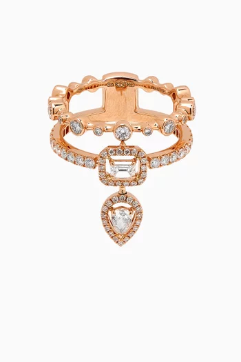 Trilogie Essence Diamond Ring in 18kt Rose Gold