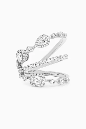 Diamond Ring in 18kt White Gold