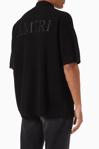 Button-down Shirt in Crochet Mesh