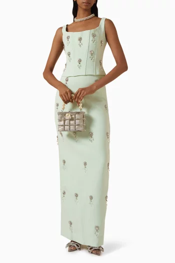 بلوزة اولتيميت ميوز بتصميم مشد وتطريزات بالكريستال