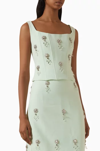 بلوزة اولتيميت ميوز بتصميم مشد وتطريزات بالكريستال