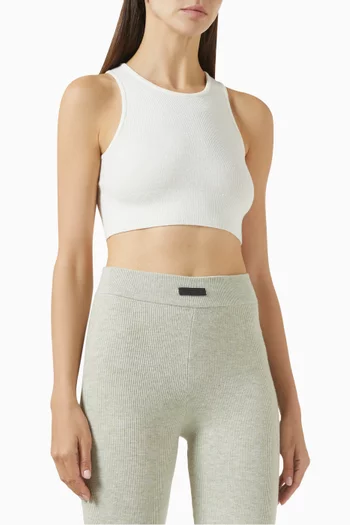 Logo Sport Tank Top in Rib-knit