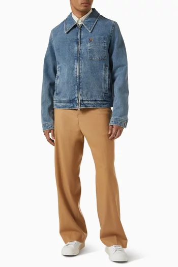 Ami De Coeur Zipped Jacket in Denim