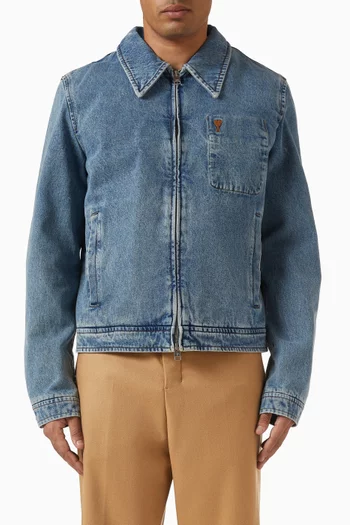 Ami De Coeur Zipped Jacket in Denim