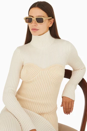 Sandro Rectangular Sunglasses in Acetate