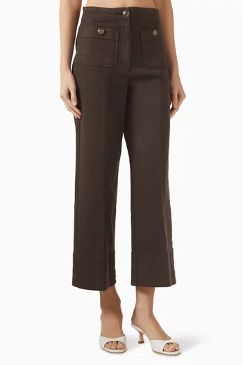 بنطال فيلان بخصر مرتفع دينم