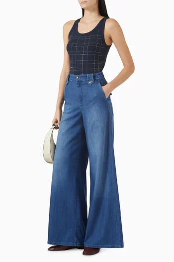 Palazzo Wide-leg Jeans in Denim