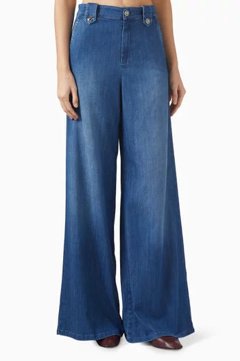 Palazzo Wide-leg Jeans in Denim
