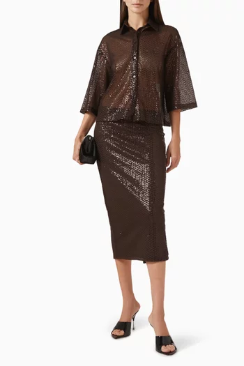 قميص مطرز بالترتر