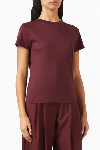 تي شيرت بفتحة رقبة مستديرة قطن