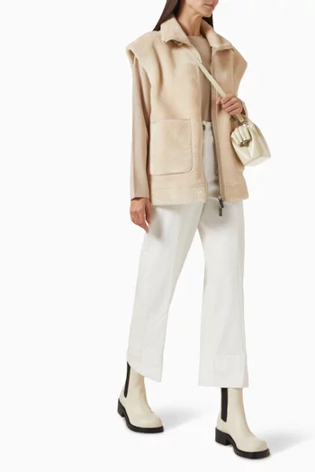 Reversible Zip Shearling Gilet