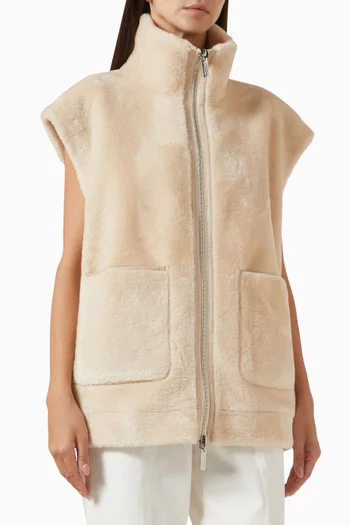 Reversible Zip Shearling Gilet