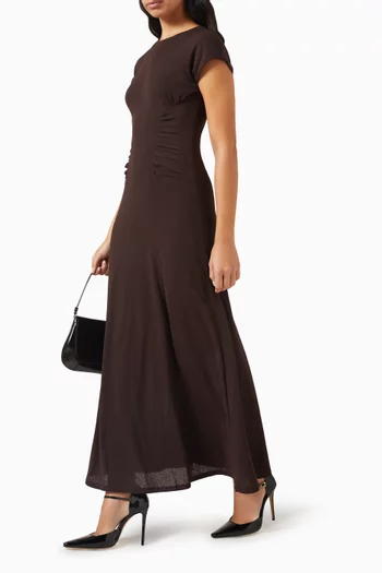 فستان طويل كشكش تول جيرسيه