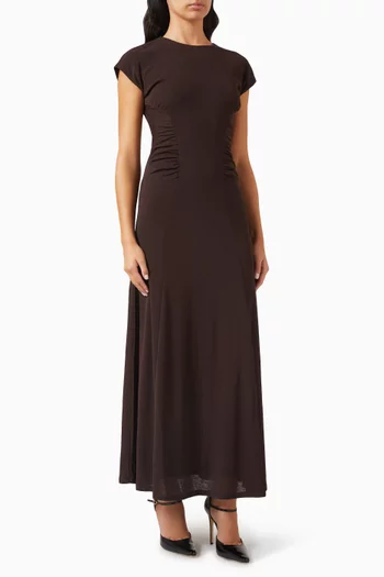 فستان طويل كشكش تول جيرسيه